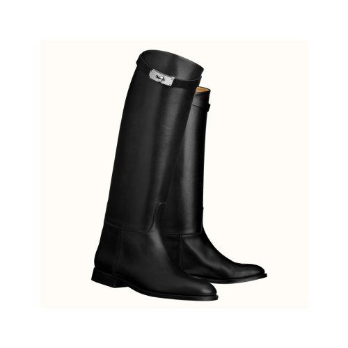 Cheap Reps Hermes Jumping Boots In Black Calfskin