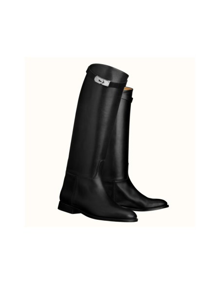 Cheap Reps Hermes Jumping Boots In Black Calfskin