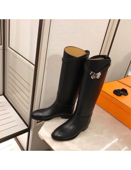 Cheap Reps Hermes Jumping Boots In Black Calfskin