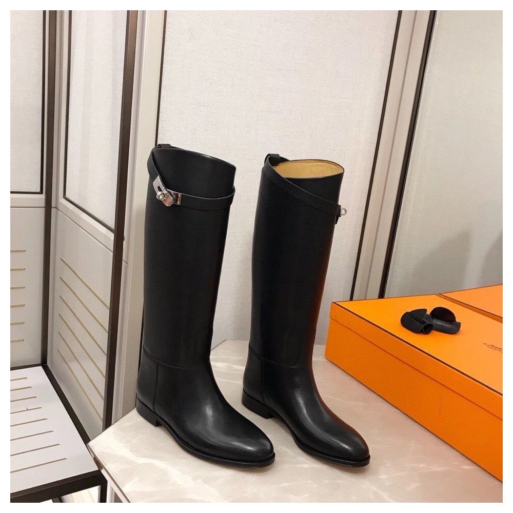 Cheap Reps Hermes Jumping Boots In Black Calfskin