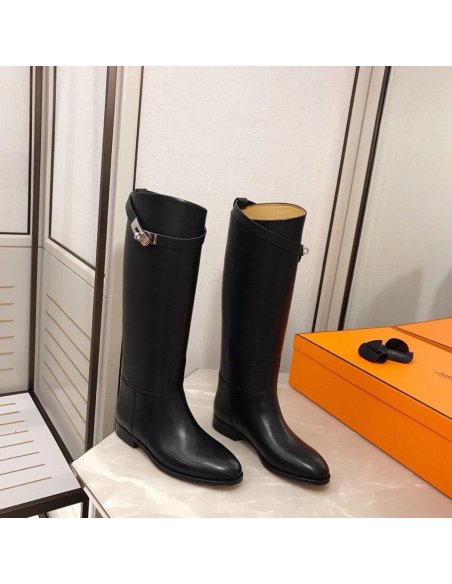 Cheap Reps Hermes Jumping Boots In Black Calfskin