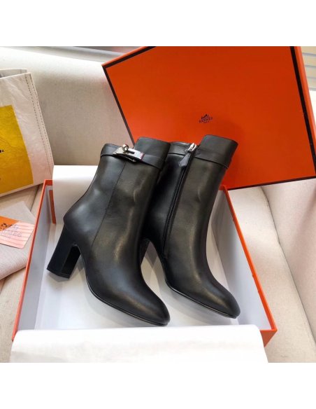 Cheap Reps Hermes Black Joueuse Ankle Boots