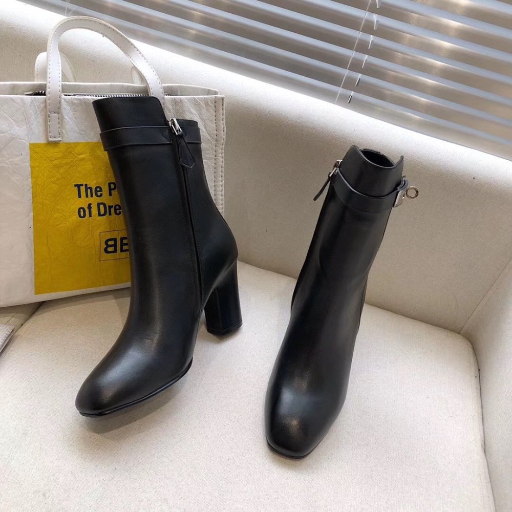 Cheap Reps Hermes Black Joueuse Ankle Boots
