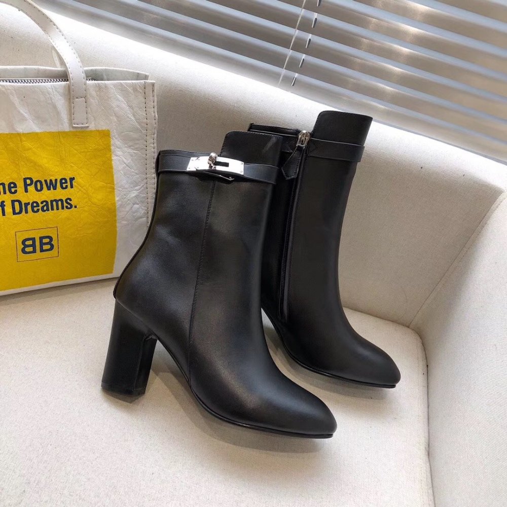 Cheap Reps Hermes Black Joueuse Ankle Boots