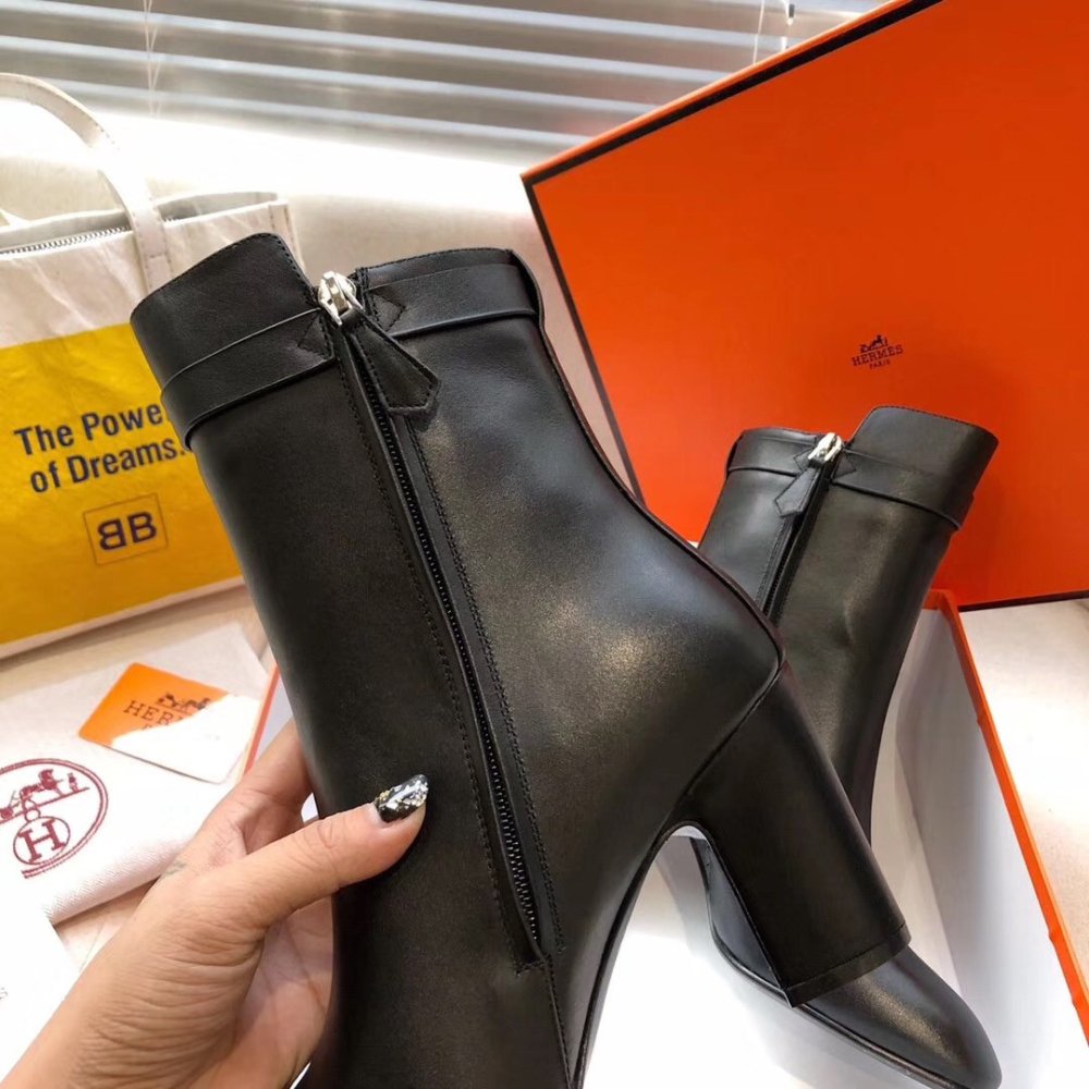 Cheap Reps Hermes Black Joueuse Ankle Boots
