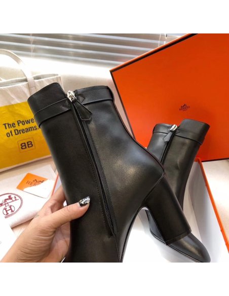Cheap Reps Hermes Black Joueuse Ankle Boots