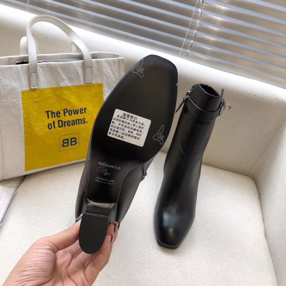 Cheap Reps Hermes Black Joueuse Ankle Boots