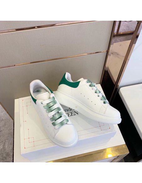 Cheap Reps Alexander McQueen Womens Oversized Sneakers With Green Heel