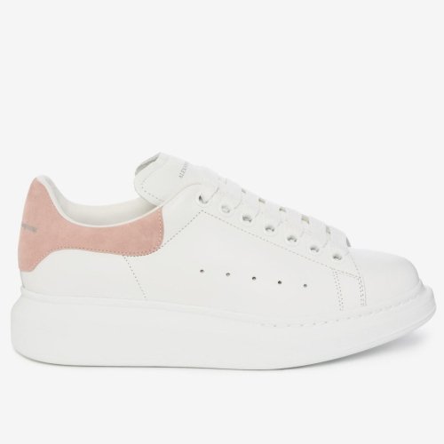 Cheap Reps Alexander McQueen Womens Oversized Sneakers With Pink Suede Heel