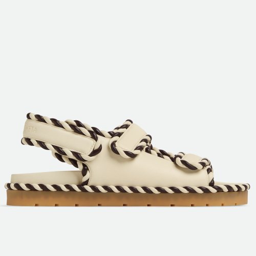 Cheap Reps Bottega Veneta Jack Flat Slingback Sandals in Bicolor Lambskin