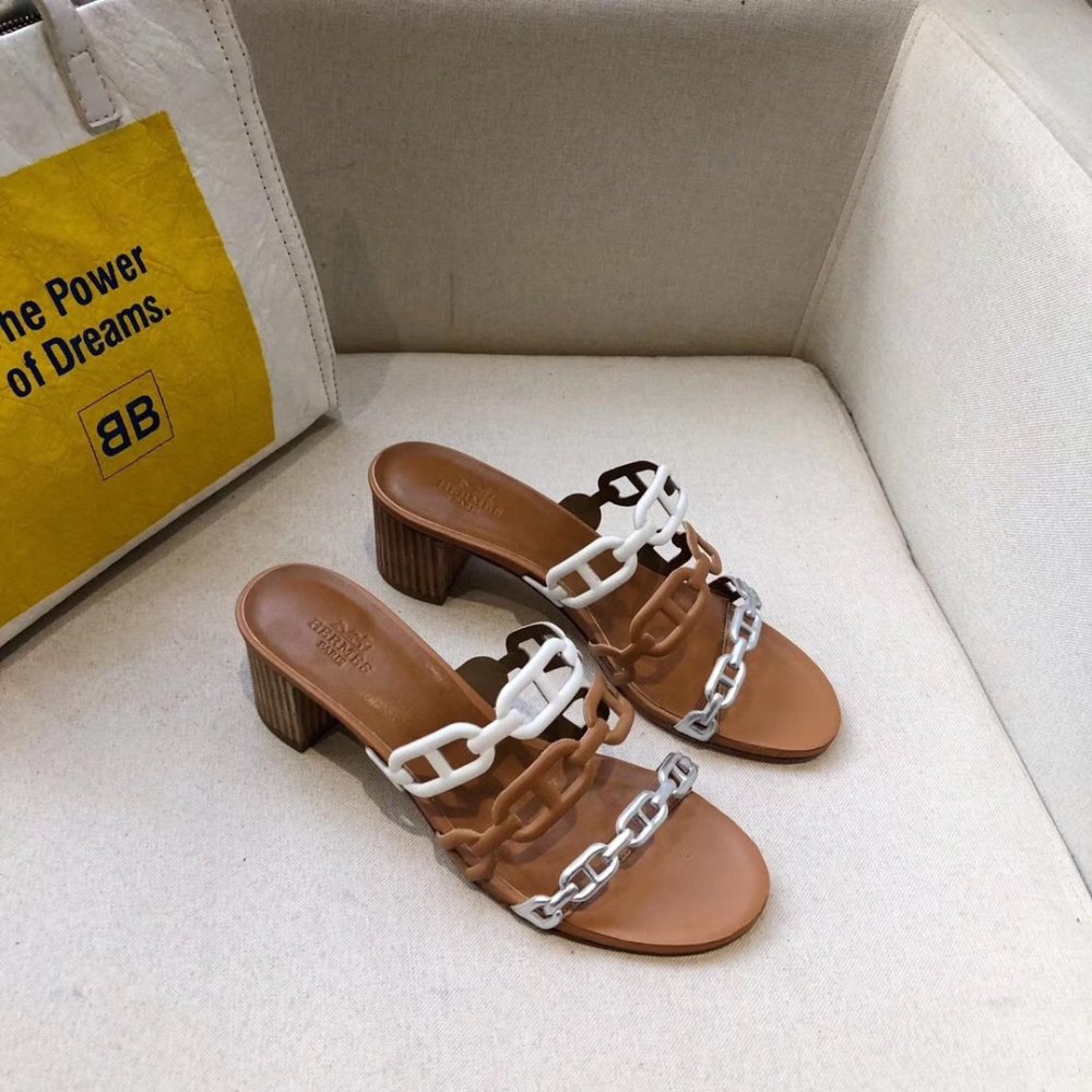 Cheap Reps Hermes Tandem 50mm Sandals In Multicolour Lambskin