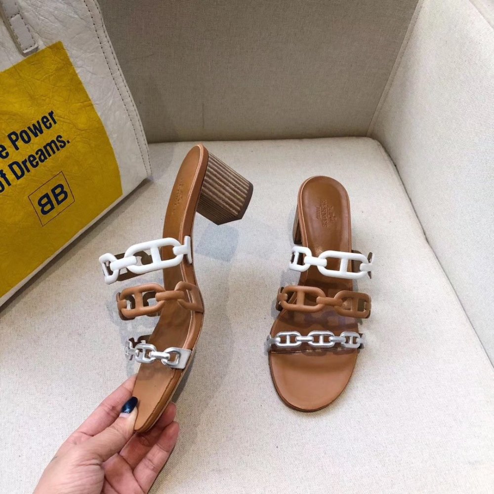 Cheap Reps Hermes Tandem 50mm Sandals In Multicolour Lambskin