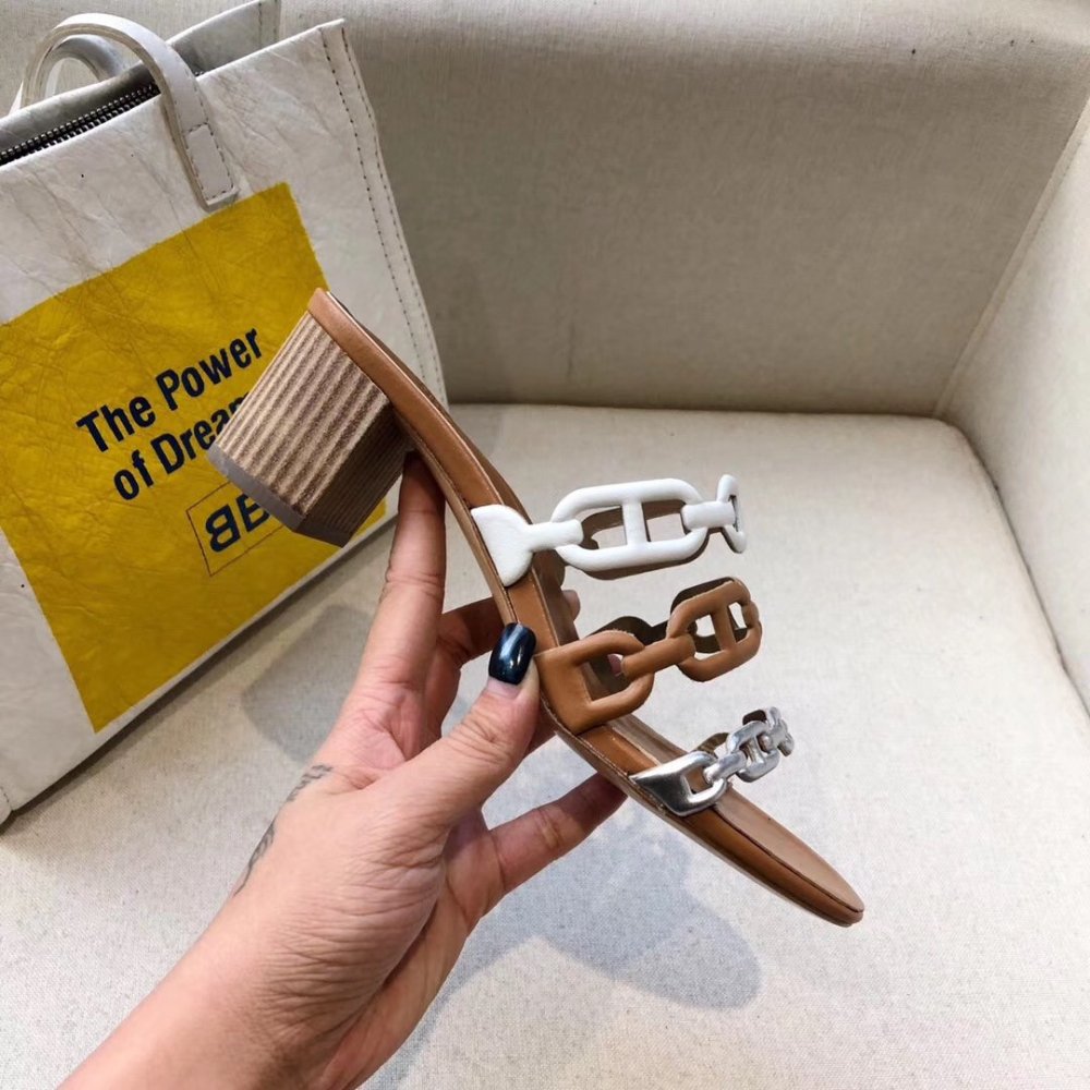 Cheap Reps Hermes Tandem 50mm Sandals In Multicolour Lambskin