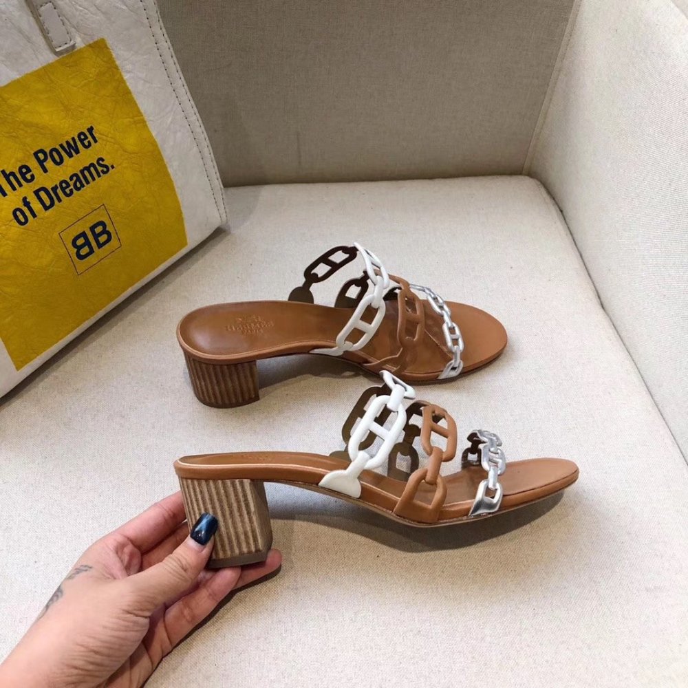 Cheap Reps Hermes Tandem 50mm Sandals In Multicolour Lambskin