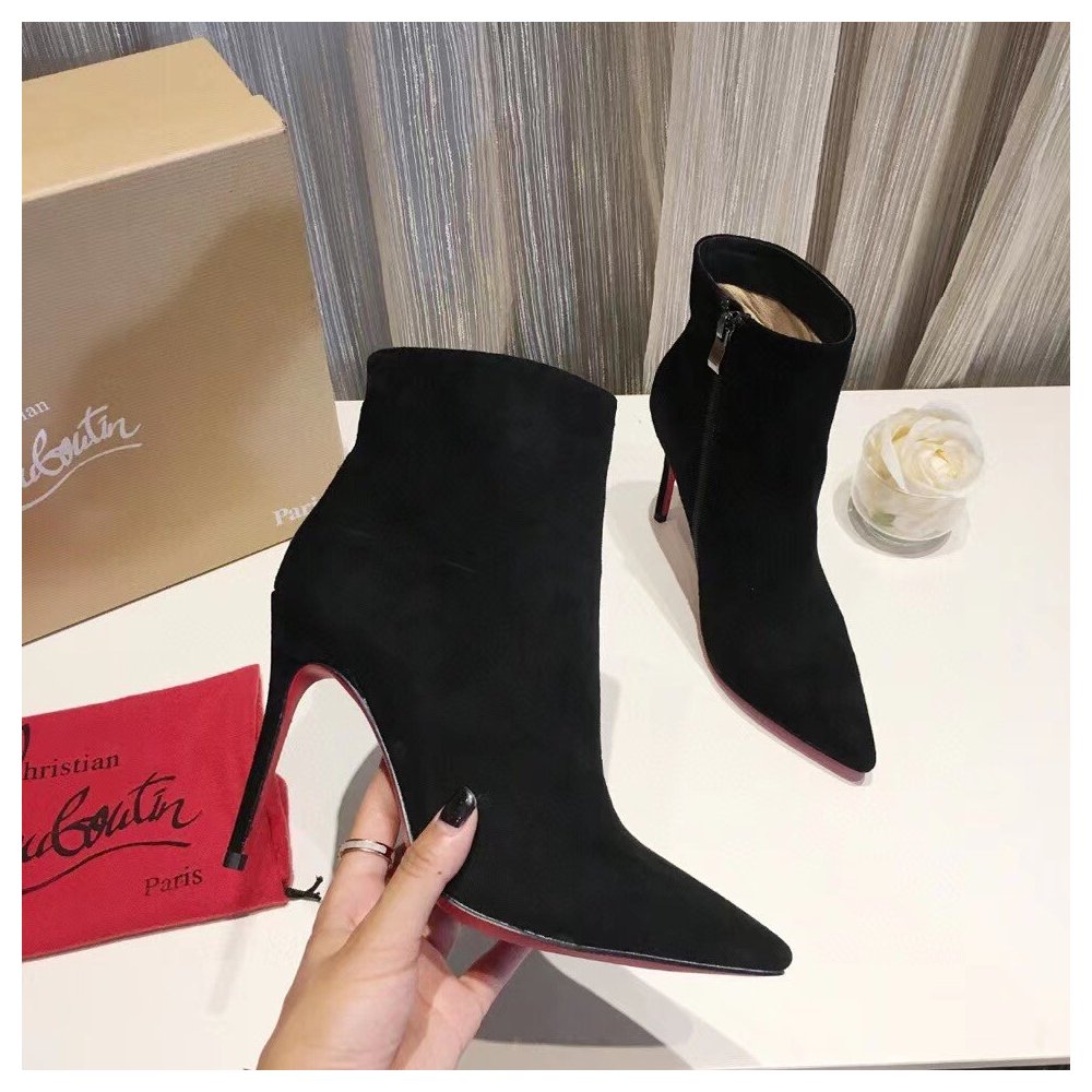 Cheap Reps Christian Louboutin So Kate Booty 100MM In Black Suede