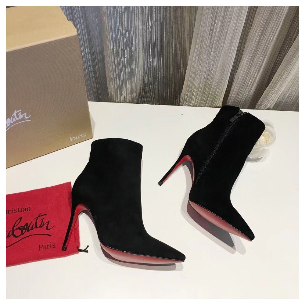 Cheap Reps Christian Louboutin So Kate Booty 100MM In Black Suede