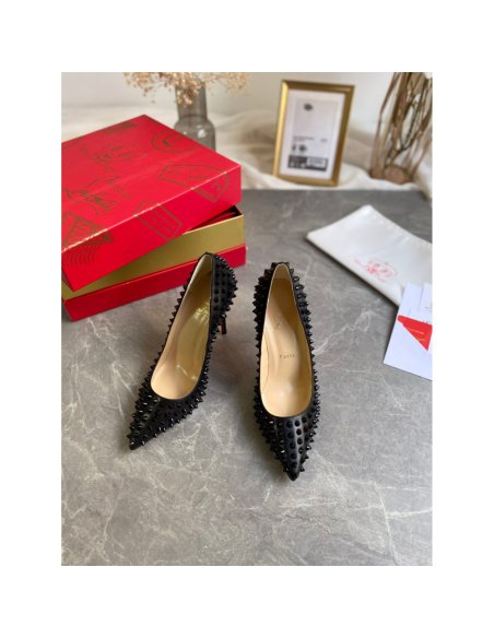 Cheap Reps Christian Louboutin Pigalle Spikes 120mm Pumps In Black Lambskin