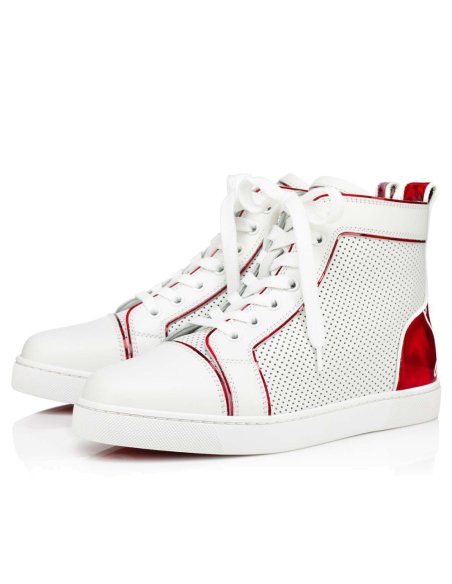 Cheap Reps Christian Louboutin Fun Louis Woman Flat Sneakers In White Calfskin