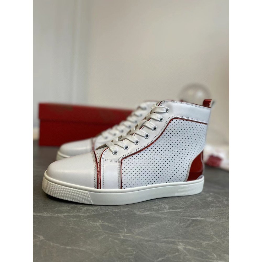 Cheap Reps Christian Louboutin Fun Louis Woman Flat Sneakers In White Calfskin