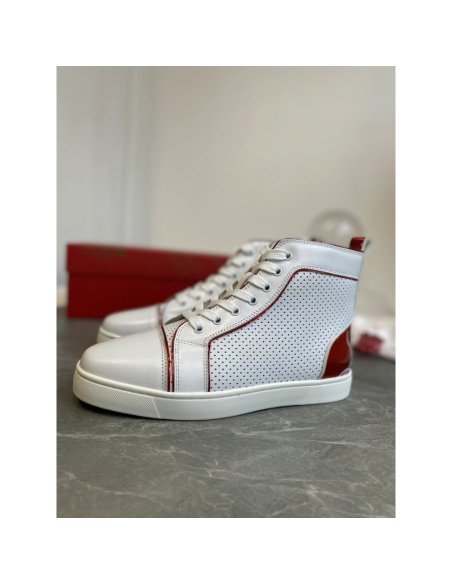 Cheap Reps Christian Louboutin Fun Louis Woman Flat Sneakers In White Calfskin