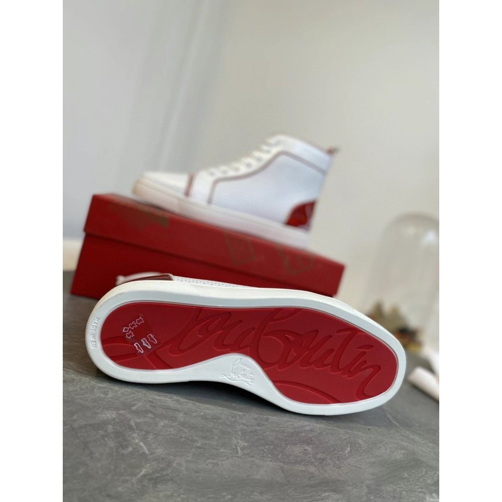 Cheap Reps Christian Louboutin Fun Louis Woman Flat Sneakers In White Calfskin