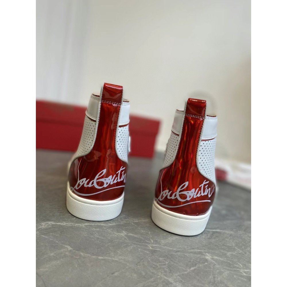 Cheap Reps Christian Louboutin Fun Louis Woman Flat Sneakers In White Calfskin