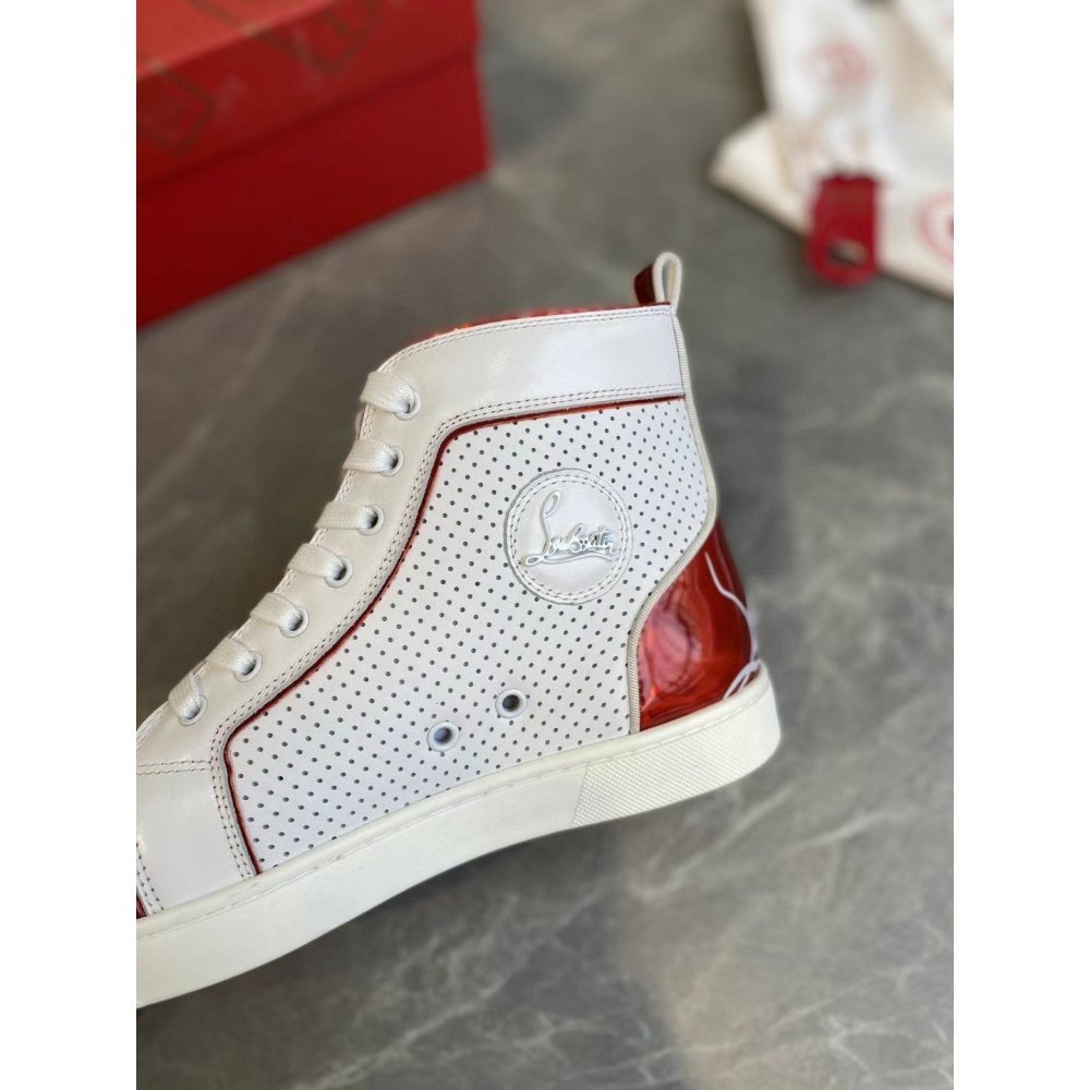 Cheap Reps Christian Louboutin Fun Louis Woman Flat Sneakers In White Calfskin