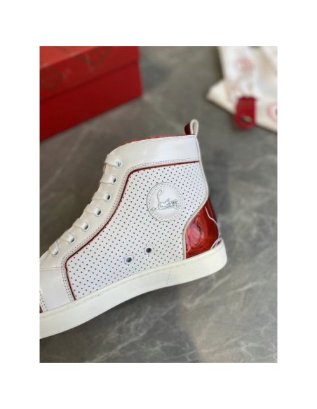 Cheap Reps Christian Louboutin Fun Louis Woman Flat Sneakers In White Calfskin