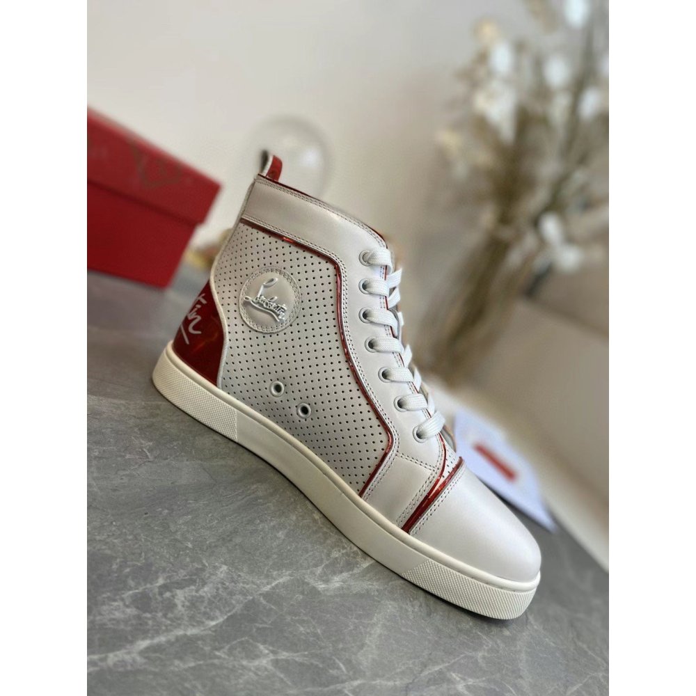 Cheap Reps Christian Louboutin Fun Louis Woman Flat Sneakers In White Calfskin