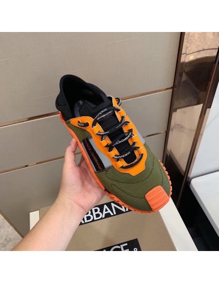 Cheap Reps Dolce Gabbana Womens NS1 Slip-on Sneakers Orange/Green