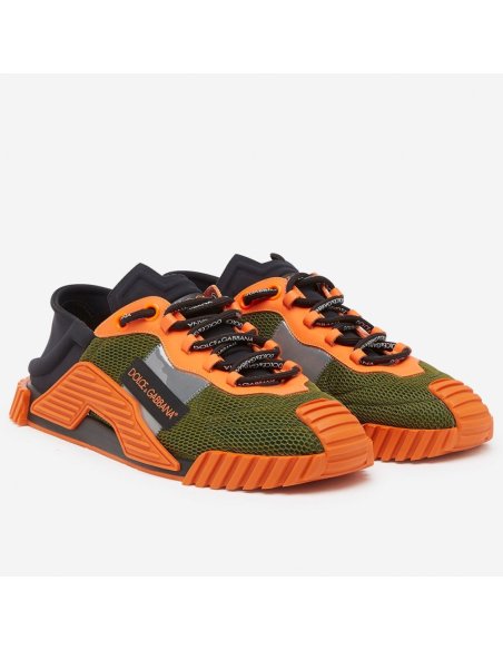 Cheap Reps Dolce Gabbana Womens NS1 Slip-on Sneakers Orange/Green