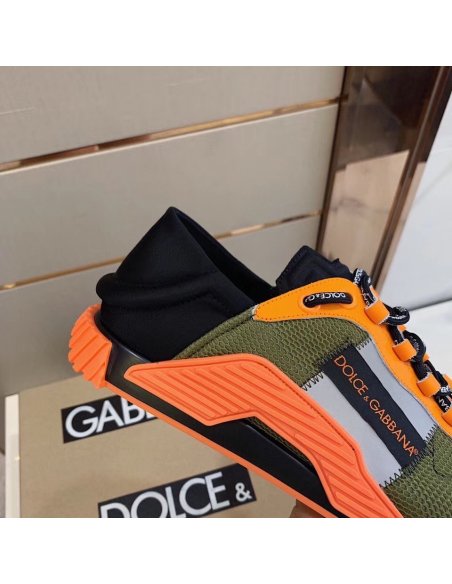 Cheap Reps Dolce Gabbana Womens NS1 Slip-on Sneakers Orange/Green