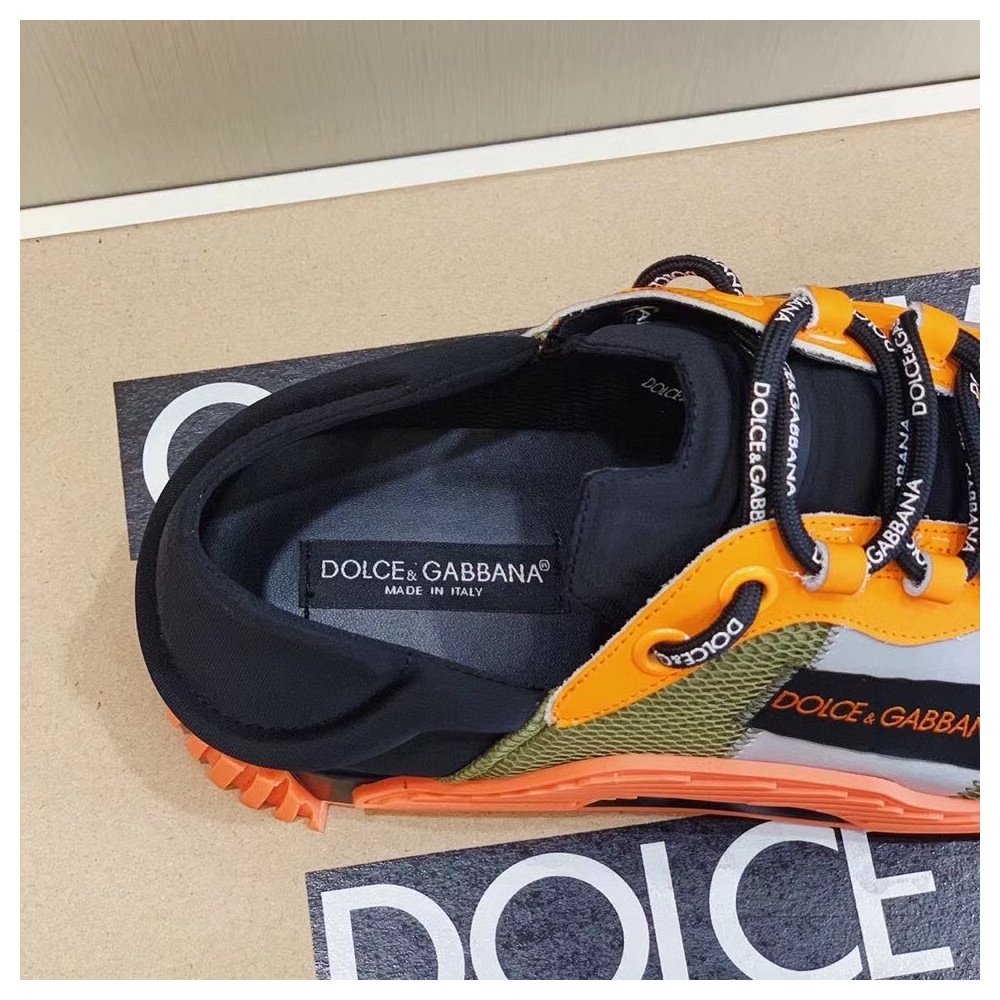 Cheap Reps Dolce Gabbana Womens NS1 Slip-on Sneakers Orange/Green