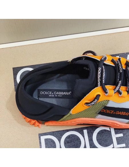 Cheap Reps Dolce Gabbana Womens NS1 Slip-on Sneakers Orange/Green