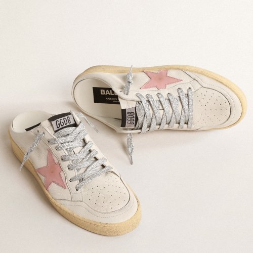 Cheap Reps Golden Goose Womens Ball Star Sabots with Pink Leather Star
