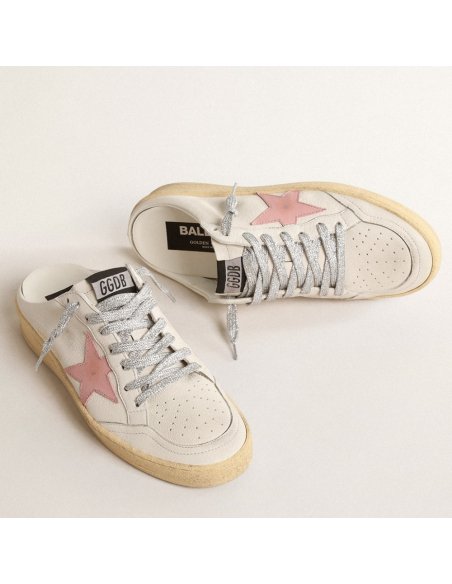 Cheap Reps Golden Goose Womens Ball Star Sabots with Pink Leather Star