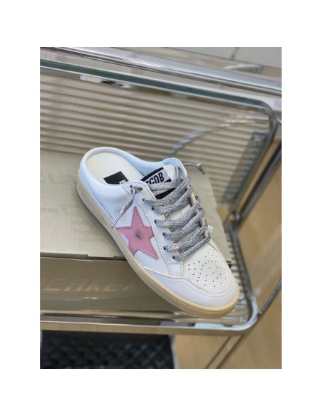 Cheap Reps Golden Goose Womens Ball Star Sabots with Pink Leather Star