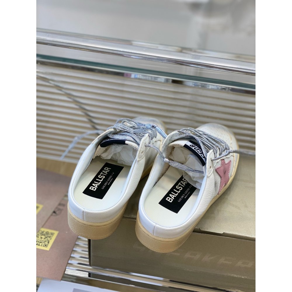 Cheap Reps Golden Goose Womens Ball Star Sabots with Pink Leather Star