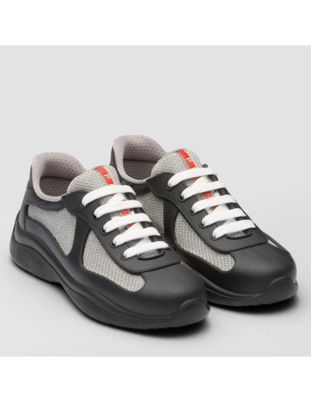 Cheap Reps Prada Americas Cup Sneakers in Black Rubber and Bike Fabric