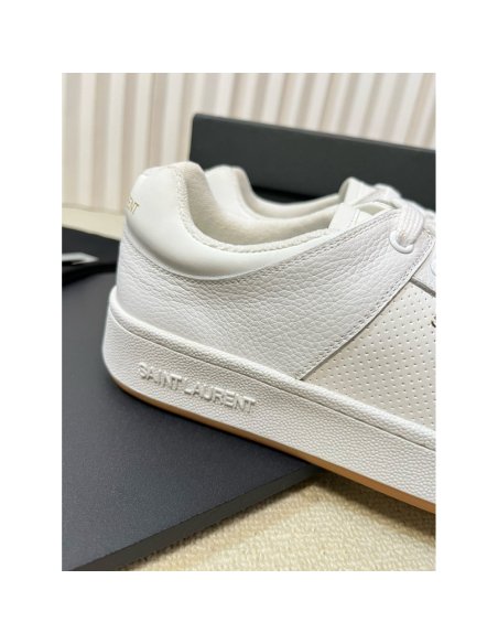 Cheap Reps Saint Laurent Womens SL/61 Sneakers in White Perforated Leather