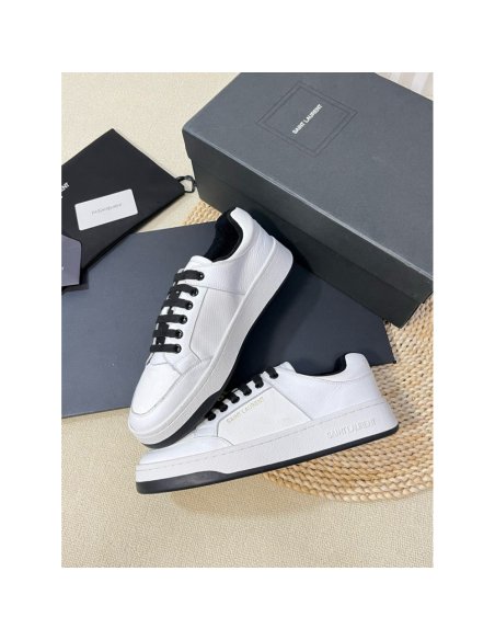 Cheap Reps Saint Laurent Womens SL/61 Sneakers in White Leather