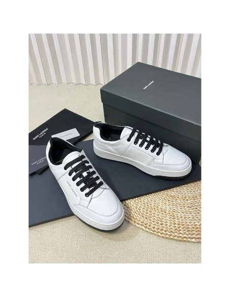 Cheap Reps Saint Laurent Womens SL/61 Sneakers in White Leather