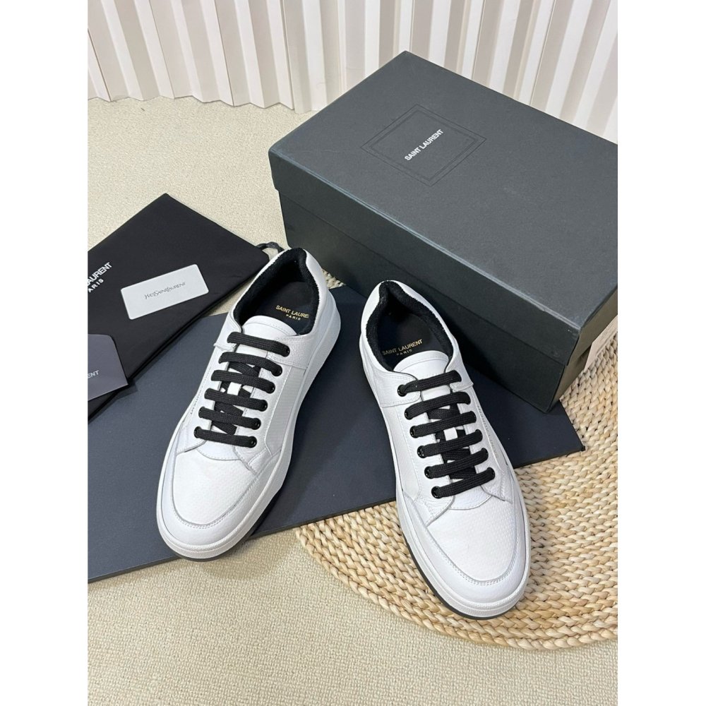 Cheap Reps Saint Laurent Womens SL/61 Sneakers in White Leather