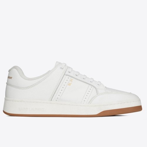 Cheap Reps Saint Laurent Womens SL/61 Sneakers in White Calfskin