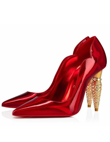 Cheap Reps Christian Louboutin Lipstrass Pumps 100mm In Red Patent Leather