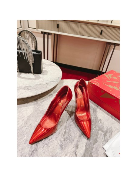 Cheap Reps Christian Louboutin Lipstrass Pumps 100mm In Red Patent Leather