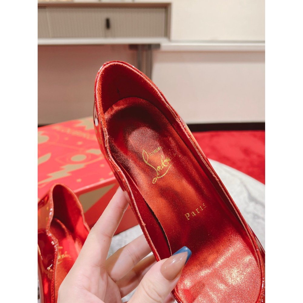 Cheap Reps Christian Louboutin Lipstrass Pumps 100mm In Red Patent Leather