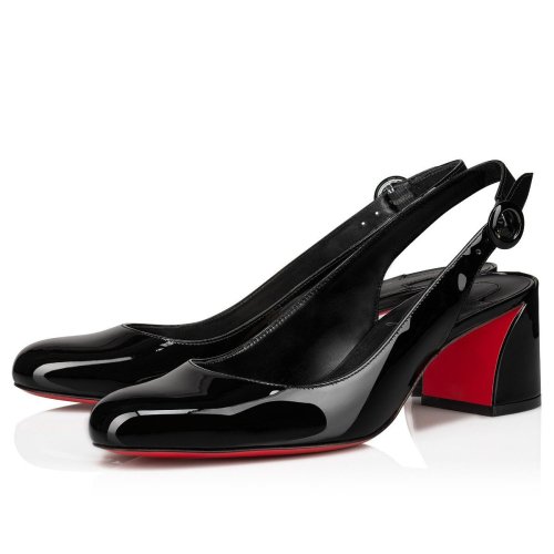 Cheap Reps Christian Louboutin So Jane Sling Pumps 50mm In Black Patent Leather