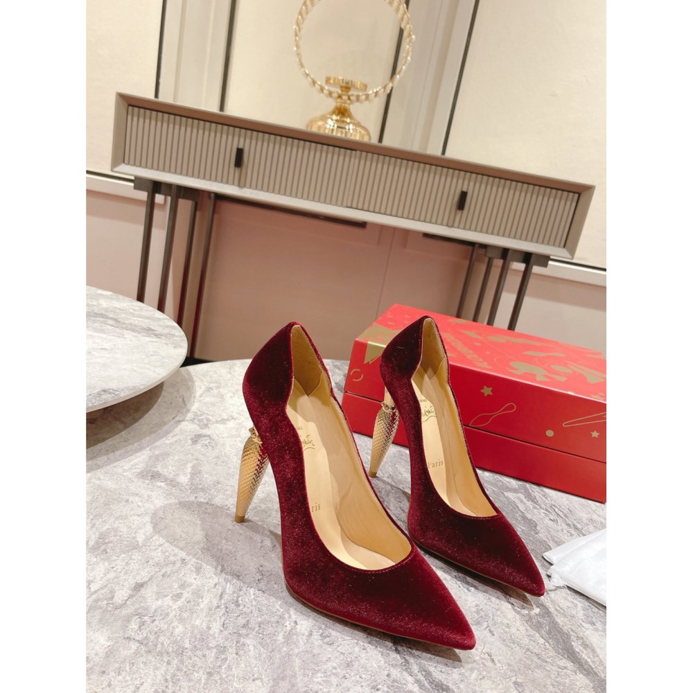 Cheap Reps Christian Louboutin Lipchick Pumps 100mm In Red Velvet