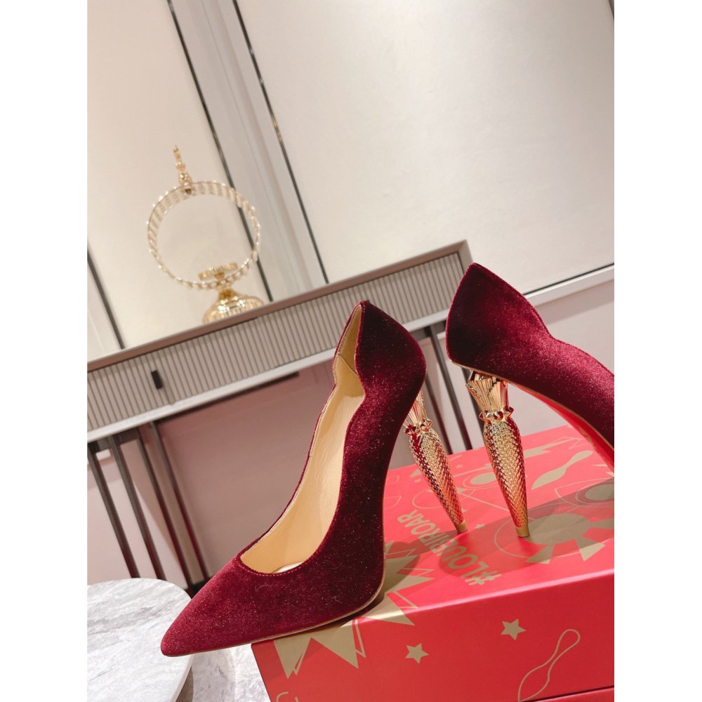 Cheap Reps Christian Louboutin Lipchick Pumps 100mm In Red Velvet